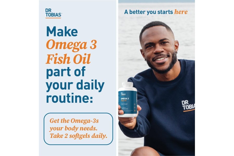 Dr. Tobias Aceite de pescado Omega 3, 2000 mg Suplemento de Omega 3 de triple potencia con 800 mg de EPA 600 mg de DHA por porción, Suplementos de aceite de pescado Omega 3 para el corazón, el cerebro y el apoyo inmunológico, 180 cápsulas blandas, 90 porciones - Image 6
