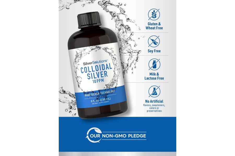 Plata coloidal Carlyle | 10 ppm | 8 onzas (236 ml) | Tecnología Nano Plata | Suplemento vegetariano, sin OGM y sin gluten | Soluciones de plata - Image 4