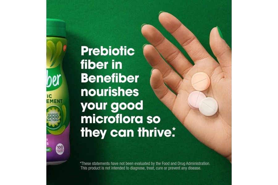Benefiber Tabletas masticables de suplemento de fibra prebiótica para la salud digestiva, sabores de frutas variados, 100 unidades - Image 3