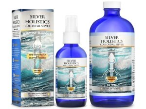 Paquete de líquido de plata coloidal Silver HOLISTICS – Incluye spray de plata coloidal (4 oz) y solución de recarga (16 oz) con cuentagotas gratis – Suplemento de apoyo inmunológico para niños, adultos y mascotas