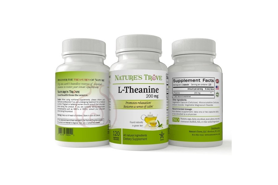 L-Teanina 200 mg de Nature's Trove - 120 Cápsulas Vegetarianas - Image 2