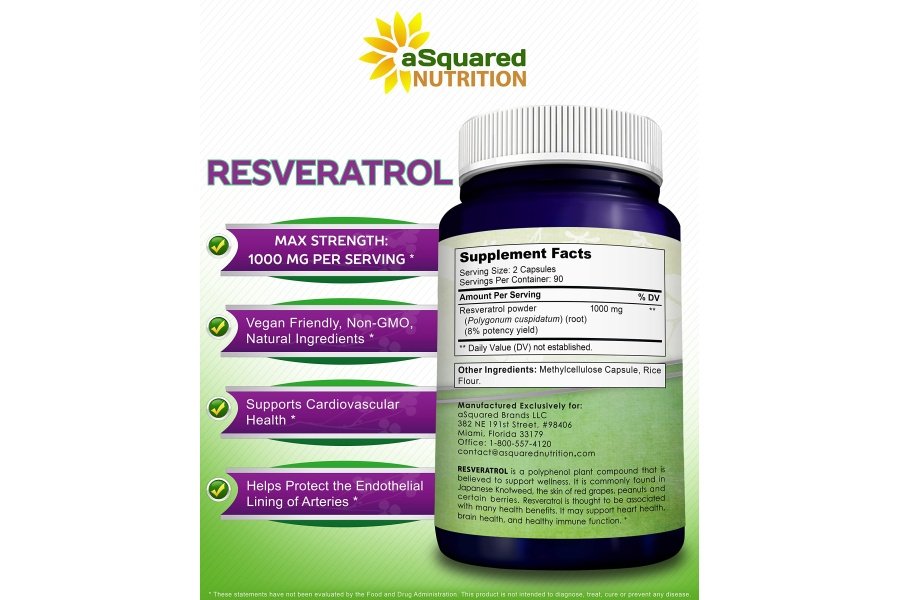 Resveratrol 100% natural - 1000 mg por porción Fuerza máxima (180 cápsulas) Suplemento antioxidante, píldoras de trans-resveratrol para la salud del corazón y puro, trans resveratrol y polifenoles - Image 6