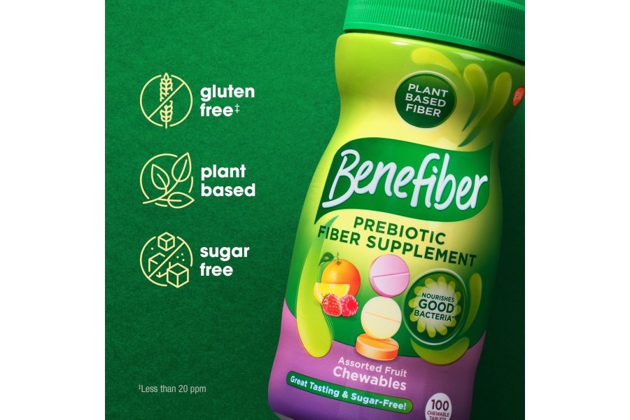 Benefiber Tabletas masticables de suplemento de fibra prebiótica para la salud digestiva, sabores de frutas variados, 100 unidades - Image 4