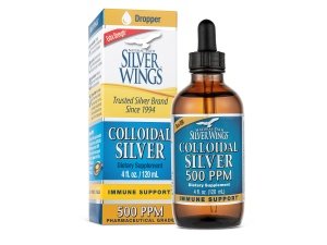 Suplemento mineral dietético Natural Path Silver Wings, plata coloidal, 500 PPM, 4 fl. onz. / 120ml