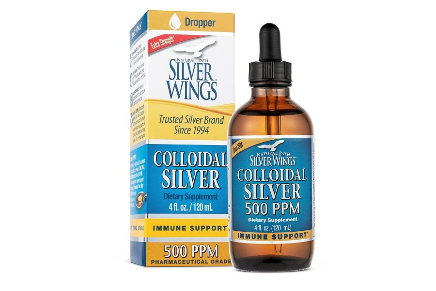 Suplemento mineral dietético Natural Path Silver Wings, plata coloidal, 500 PPM, 4 fl. onz. / 120ml