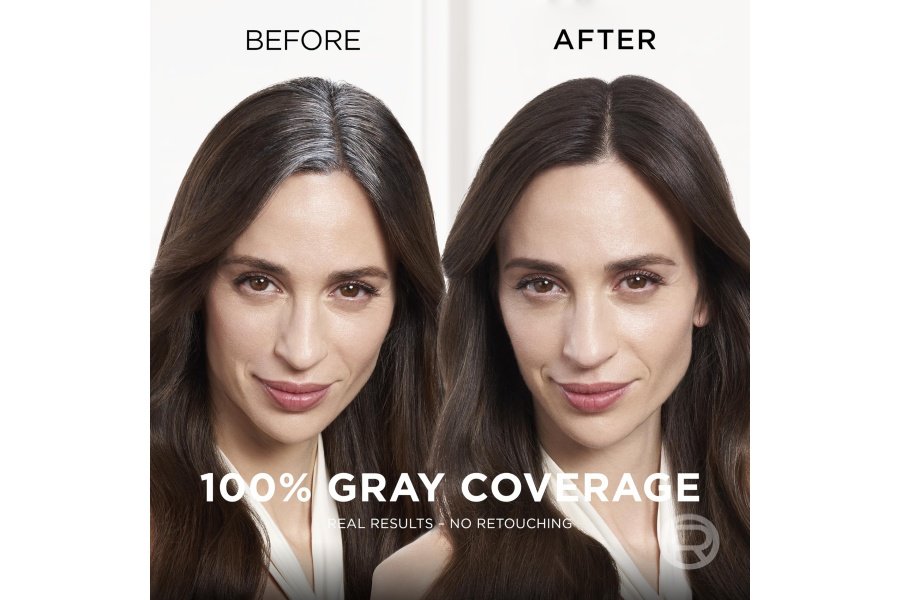 L'Oreal Paris Root Cover Up Spray corrector temporal gris, spray para color de cabello con cobertura de relleno y espesamiento, marrón oscuro, paquete de 2, el embalaje puede variar - Image 3