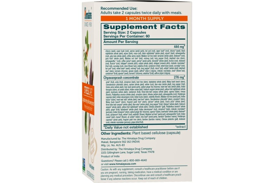 Suplemento herbario Himalaya StressCare, apoya el alivio del estrés, apoyo energético, relajación, insomnio ocasional, Ashwagandha, albahaca sagrada/Tulsi, centella asiática, sin OGM, vegetariano, 120 cápsulas - Image 2