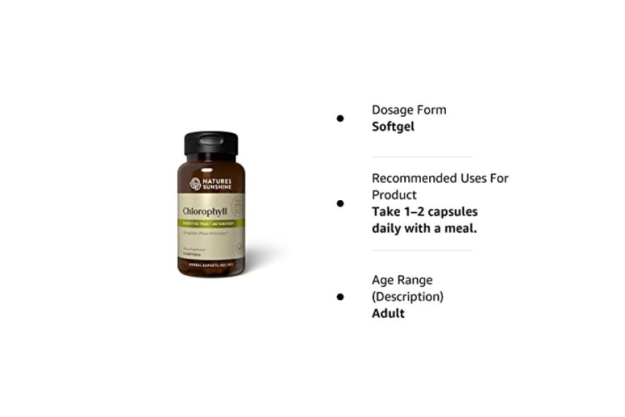 Clorofila Nature's Sunshine, 60 cápsulas de gelatina blanda | Ayuda a respaldar las funciones de limpieza de la sangre del cuerpo y fortalece los sistemas inmunológico e intestinal. - Image 8