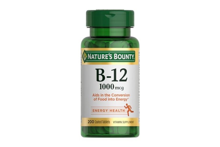 Nature's Bounty Vitamina B12, apoya el metabolismo energético, tabletas, 1000 mcg, 200 unidades
