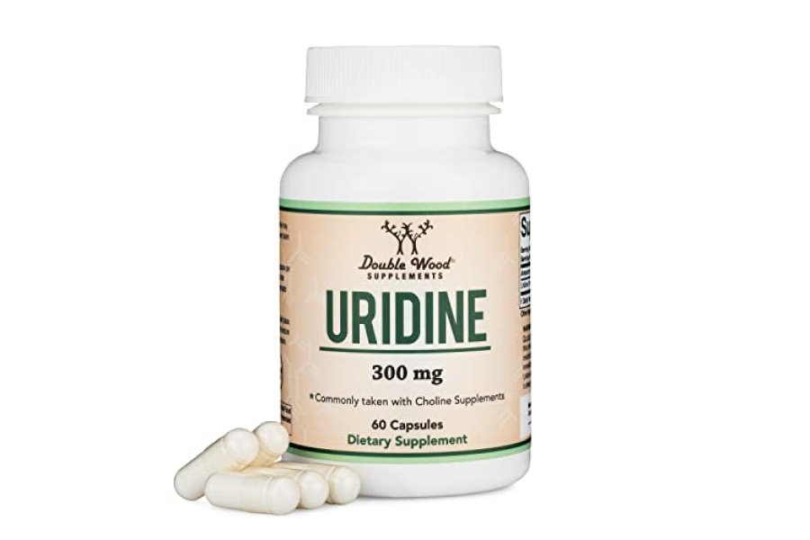 Monofosfato de uridina - Probado por terceros (potenciador de colina, nootrópico para principiantes) (300 mg, 60 cápsulas) Sinergia con colina Alpha GPC para la salud cerebral y la memoria de Double Wood