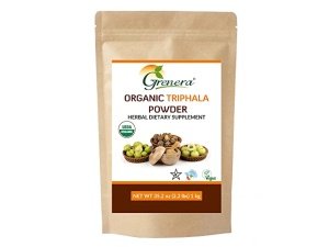 Grenera Organic Triphala Powder 2.2 lb (35.2 onzas) - Hecho con Amalaki orgánico, Bibhitaki orgánico, fruta Haritaki orgánica - USDA orgánico, vegano, certificado Kosher
