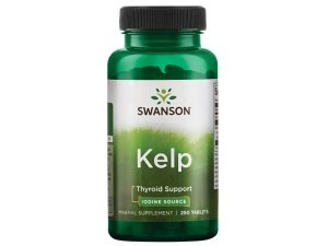 Swanson Premium Brand Kelp - Fuente de yodo natural que apoya la salud de la tiroides - Suplemento mineral con fuente de yodo estandarizada 0,4% - (250 tabletas, 225 mcg cada una)
