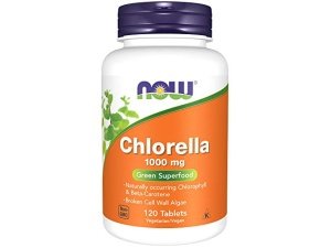 NOW Foods Suplementos, Chlorella 1000 mg con clorofila natural, betacaroteno, carotenoides mixtos, vitamina C, hierro y proteínas, 120 tabletas
