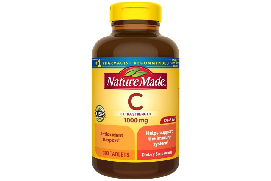 Nature Made Vitamina C extra fuerte 1000 mg, suplemento dietético para apoyo inmunológico, 300 tabletas, suministro para 300 días