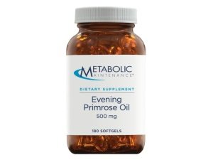 Cápsulas de aceite de onagra de mantenimiento metabólico - 500 miligramos, GLA + LA prensado en frío (180 cápsulas blandas)