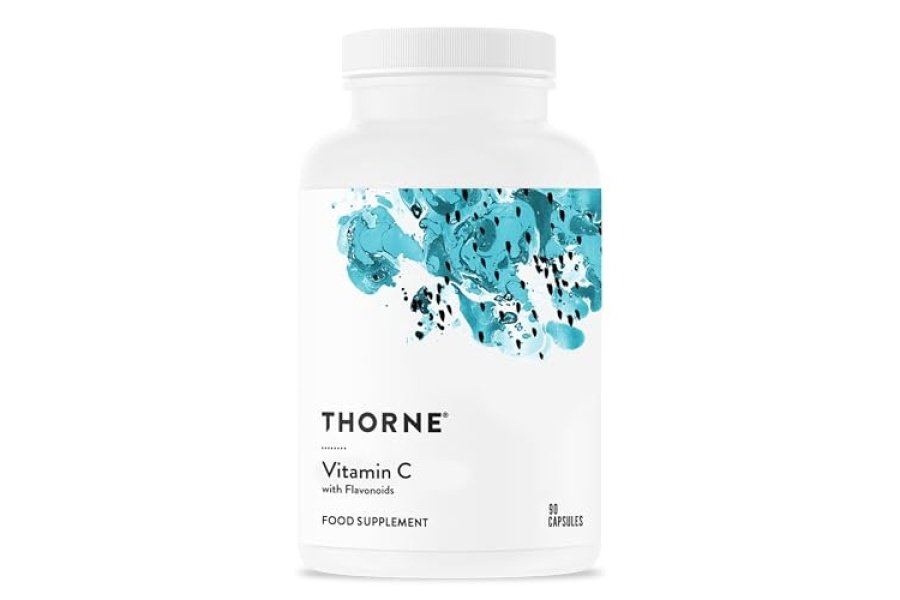 THORNE Vitamina C - Mezcla de vitamina C y bioflavonoides cítricos de naranjas - Apoya el sistema inmunológico, la producción de energía celular, la producción de colágeno y el tejido saludable - Sin gluten - 90 cápsulas