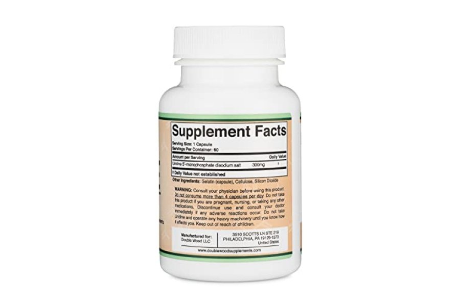 Monofosfato de uridina - Probado por terceros (potenciador de colina, nootrópico para principiantes) (300 mg, 60 cápsulas) Sinergia con colina Alpha GPC para la salud cerebral y la memoria de Double Wood - Image 3