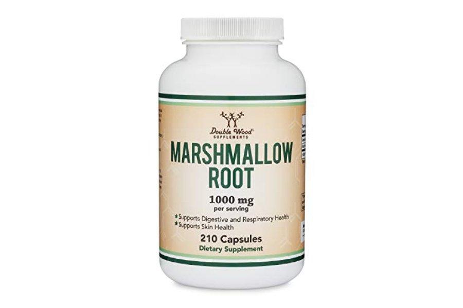 Cápsulas de raíz de malvavisco (210 unidades, 1000 mg por porción) con alto contenido de mucílago para favorecer la reparación respiratoria, de la piel y los intestinos (seguras para veganos, sin gluten) de Double Wood - Image 5