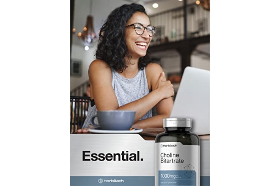 Suplemento de bitartrato de colina Horbaach | 1000 mg | 250 Cápsulas | Alta potencia | Sin OGM, sin gluten - Image 6