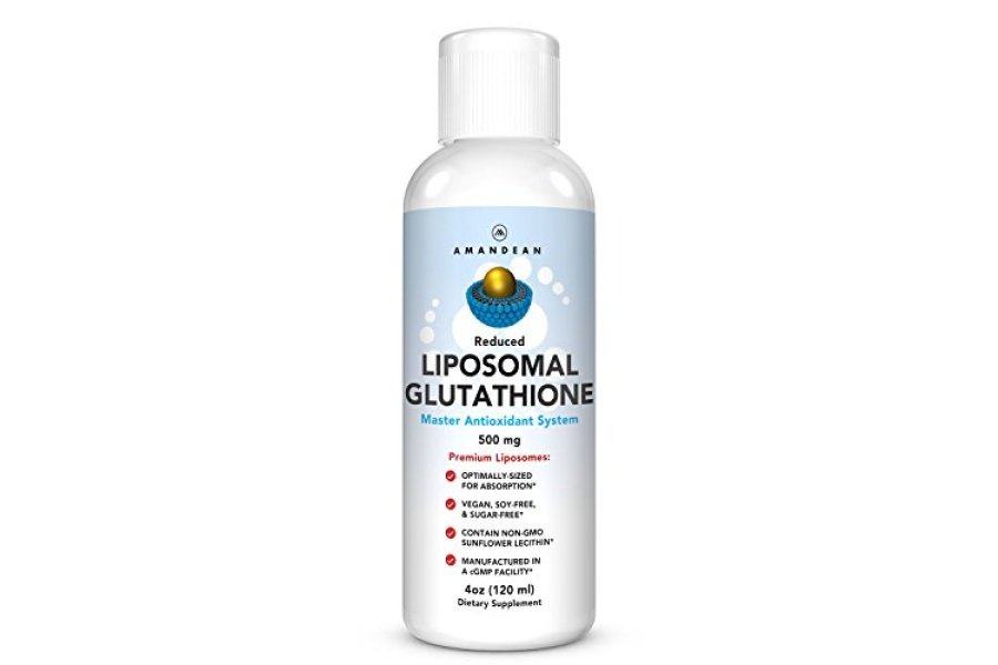 Suplemento de glutatión liposomal AMANDEAN. Setria Reducida Líquida 500mg. Apoyo inmunológico, salud cerebral, desintoxicación del hígado, salud de la piel. Fosfatidilcolina procedente de lecitina de girasol sin OGM. Sin soja y vegano.
