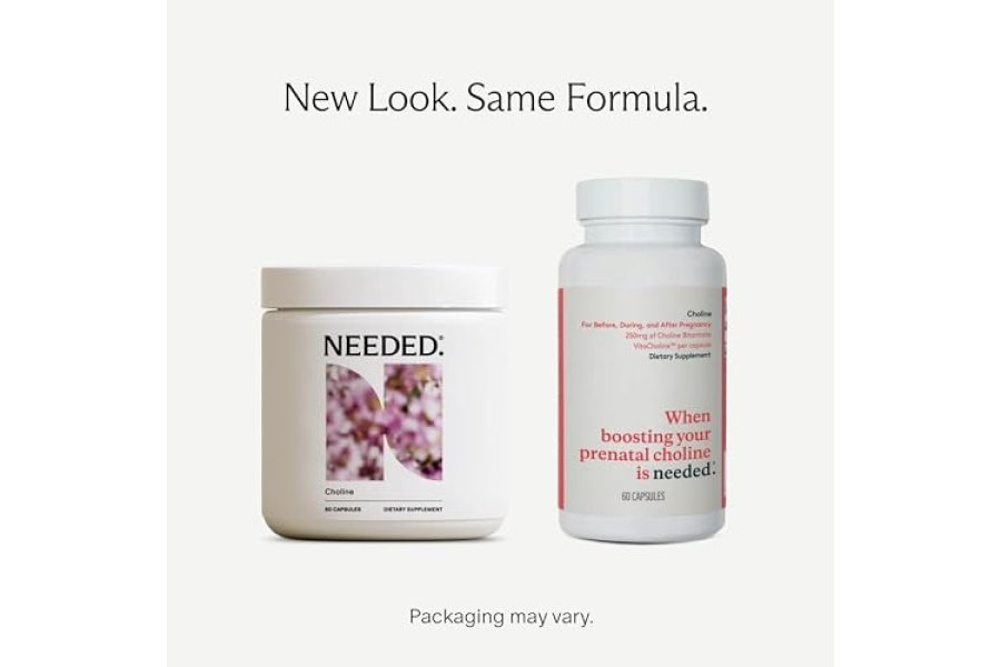Necesario. Colina prenatal: complemento óptimo de colina prenatal, relleno sin talco de 250 mg, sin metales pesados, desarrollo cerebral en el útero/vida temprana, con vitacolina, sin OGM, sin alérgenos, 60 cápsulas - Image 2