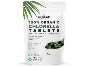 Tabletas de Clorela Orgánica | Kosher | Suplemento potente, clorofila totalmente natural, superalimento de algas verdes, pared celular rota | Alto en Proteínas y Hierro, sin aditivos, Vegano - 400 Tabletas