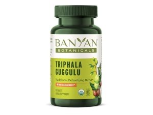 Banyan Botanicals Triphala Guggulu – Suplemento orgánico de Triphala con resina de Guggulu – Suplemento de desintoxicación a base de hierbas para apoyar una digestión saludable* – 90 tabletas – Vegano de origen sostenible sin OGM