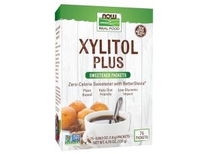 NOW Foods, paquetes de edulcorante xilitol más con BetterStevia®, cero calorías, bajo impacto glucémico, 75 paquetes (el embalaje puede variar)
