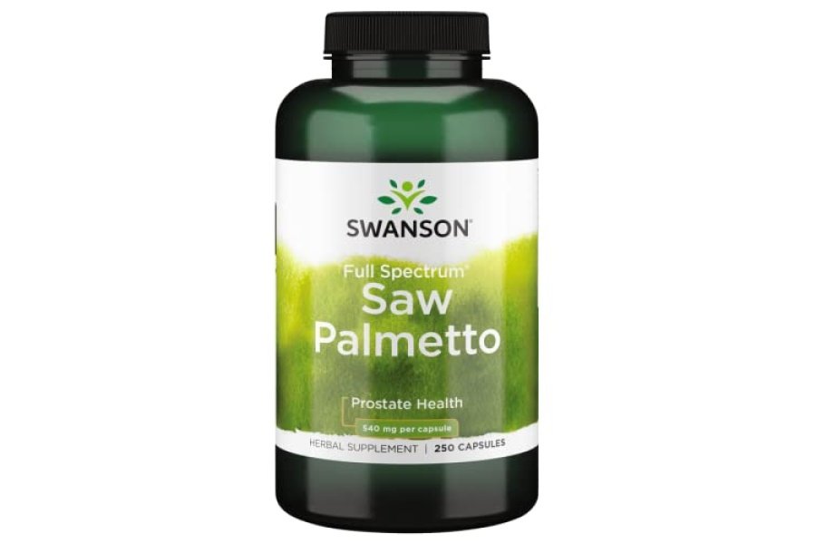 Swanson Saw Palmetto Suplemento herbario para hombres Salud de la próstata Suplemento para el cabello Salud urinaria 540 mg 250 cápsulas