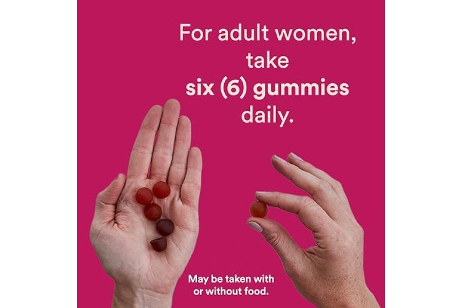 Gomitas multivitamínicas para mujeres SmartyPants: aceite de pescado Omega 3 (EPA/DHA), metilfolato, CoQ10, vitamina D3, C, vitamina B12, B6, vitamina A, K y zinc, sin gluten, 180 unidades (suministro para 30 días) - Image 8