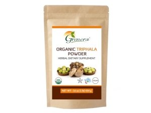 Grenera Triphala en polvo orgánico 1 libra (16 onzas) 454 gramos - Hecho con Amalaki orgánico, Bibhitaki orgánico, fruta Haritaki orgánica - USDA orgánico, vegano, certificado Kosher