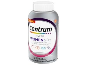 Centrum Silver Multivitamínico para mujeres 50 Plus, suplemento multivitamínico/multimineral con vitamina D3, vitaminas B, ingredientes sin OGM, apoya la memoria y la cognición en adultos mayores - 200 unidades