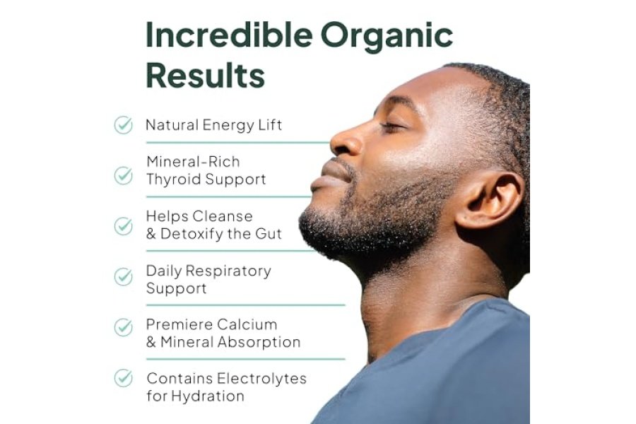 Organics Ocean Wild Sea Moss Cápsulas - Musgo marino irlandés 100% orgánico con clorella orgánica, fucus y vitamina D para energía, salud pulmonar y apoyo tiroideo para mujeres y hombres - 60 cápsulas - Image 4