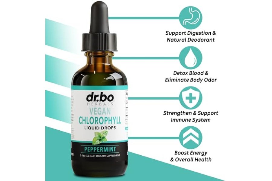 Gotas líquidas de clorofila desintoxicación corporal - Gotas de clorofila líquida veganas Suplemento de limpieza de olores, apoyo energético e inmunológico, desodorante interno, suplemento desodorizante corporal - Agua de clorofila natural 2 oz - Image 2