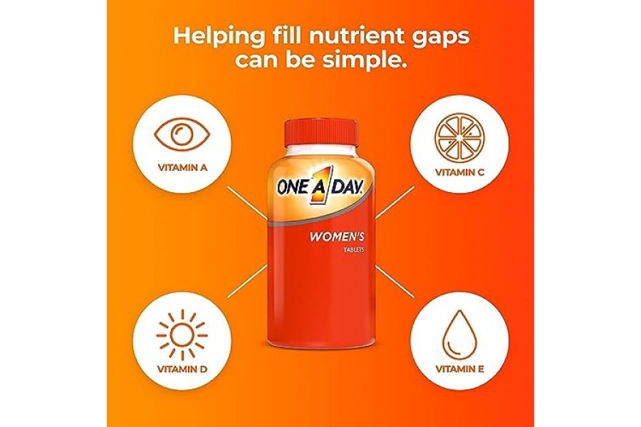 ONE A DAY Multivitamínico diario completo para mujer con vitamina A, B, C, D y E, calcio y magnesio, apoyo a la salud inmune, 200 unidades - Image 3