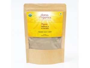 Darsa Organics Triphala en polvo de la India 8 oz | Amla + Behada + Haritaki en polvo | USDA Orgánico | Sin gluten | Sin OGM I Triphala en polvo orgánico | Uso en mascarillas para la piel y el cabello | Desintoxicación y rejuvenecimiento