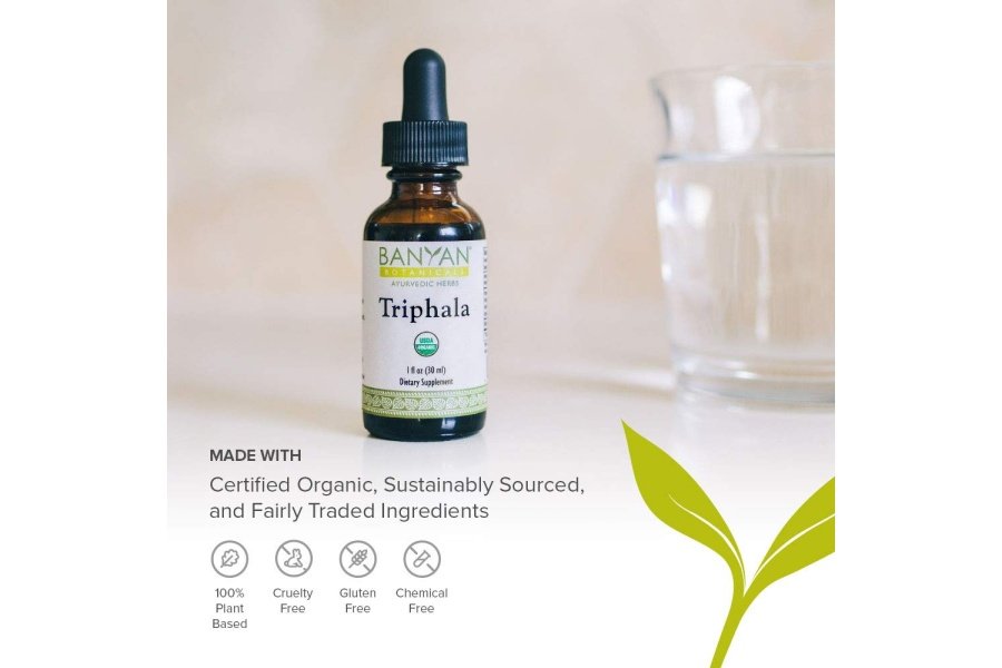 Extracto herbario líquido Triphala de Banyan Botanicals – Extracto orgánico de Triphala con Amla, Haritaki y Bibhitaki – para desintoxicación diaria, regularidad y rejuvenecimiento* – 1 oz. – Vegano de origen sostenible y sin OGM - Image 8