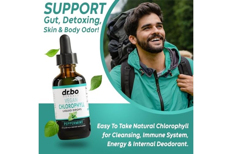 Gotas líquidas de clorofila desintoxicación corporal - Gotas de clorofila líquida veganas Suplemento de limpieza de olores, apoyo energético e inmunológico, desodorante interno, suplemento desodorizante corporal - Agua de clorofila natural 2 oz - Image 3
