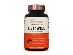 LiverWell Limpieza del hígado, rejuvenecimiento, apoyo metabólico - Suplemento hepático para la salud del hígado con extracto de cardo mariano altamente biodisponible, N-acetilcisteína, ácido alfa lipoico, zinc, selenio - 60 cápsulas