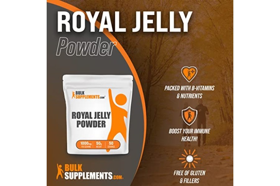 BulkSupplements.com Royal Jelly Powder - Suplemento de jalea real, jalea real 1000 mg - para apoyo inmunológico, sin gluten, 1000 mg por porción, 50 g (1,8 oz) (paquete de 1) - Image 3