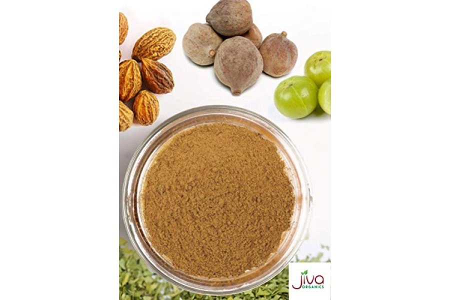 Jiva Organics Triphala en polvo orgánico, bolsa de 7 onzas, mezcla de frutas molidas de Amla, Bhibitaki y Haritaki, 100% natural y sin OGM - Image 3