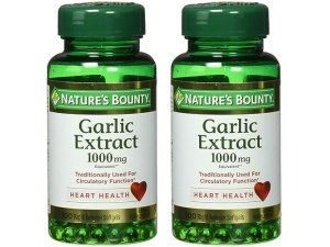 Nature's Bounty Extracto de ajo 1000 mg cápsulas blandas para apoyo cardiovascular, 100 unidades (paquete de 2)