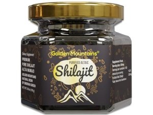 Pura y auténtica resina Shilajit siberiana Altai "Montañas Doradas" 100 g 3,53 oz - Cuchara medidora - Certificado de calidad y seguridad en cada caja