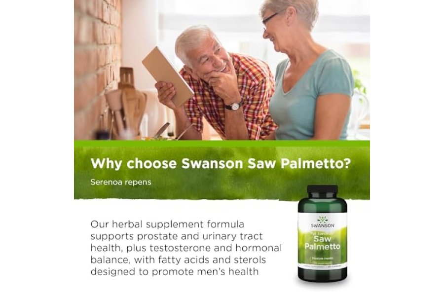 Swanson Saw Palmetto Suplemento herbario para hombres Salud de la próstata Suplemento para el cabello Salud urinaria 540 mg 250 cápsulas - Image 5