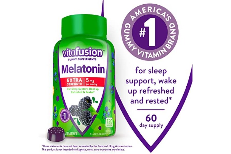Vitafusion Vitaminas gomosas de melatonina extra fuertes, 5 mg, gomitas de 120 ct - Image 2