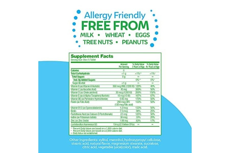 Culturelle Kids Multivitamina masticable completa + probiótico para niños, mayores de 3 años, 50 unidades, salud digestiva, salud bucal y apoyo inmunológico, con 11 vitaminas y minerales, incluyendo vitamina C, D3 y zinc - Image 3