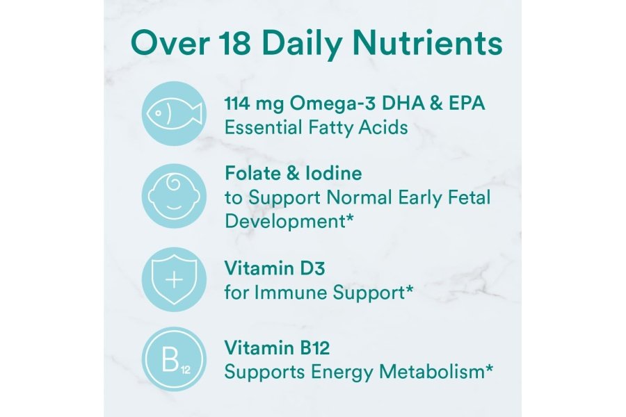 SmartyPants Vitaminas prenatales para mujeres, gomitas multivitamínicas: aceite de pescado omega 3 (EPA/DHA), biotina, metilfolato, vitamina D3, C, vitamina B12, B6, vitamina A, K y zinc, 120 unidades (suministro para 30 días) - Image 5