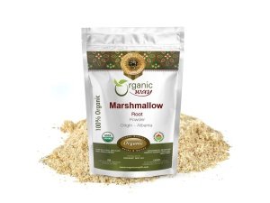 Polvo de raíz de malvavisco Organic Way (Althaea Officinalis) - Té de hierbas | Cosecha silvestre europea | Certificado orgánico y kosher | Vegano, sin OGM y sin gluten | Certificado por el USDA | Origen - Albania (2Oz.)