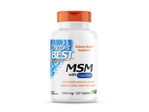 Doctor's Best MSM con OptiMSM, sin OGM, sin gluten, soporte para las articulaciones, 1500 mg, 120 tabletas (DRB-00097)