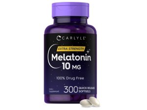 Carlyle Melatonina 10 mg | 300 cápsulas blandas | Soporte extra fuerte para adultos | Suplemento sin OGM y sin gluten